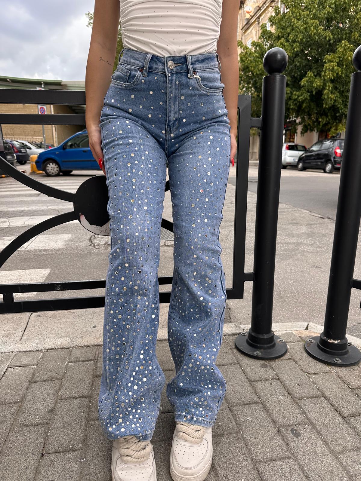 Jeans wide swarowsky denim 8558