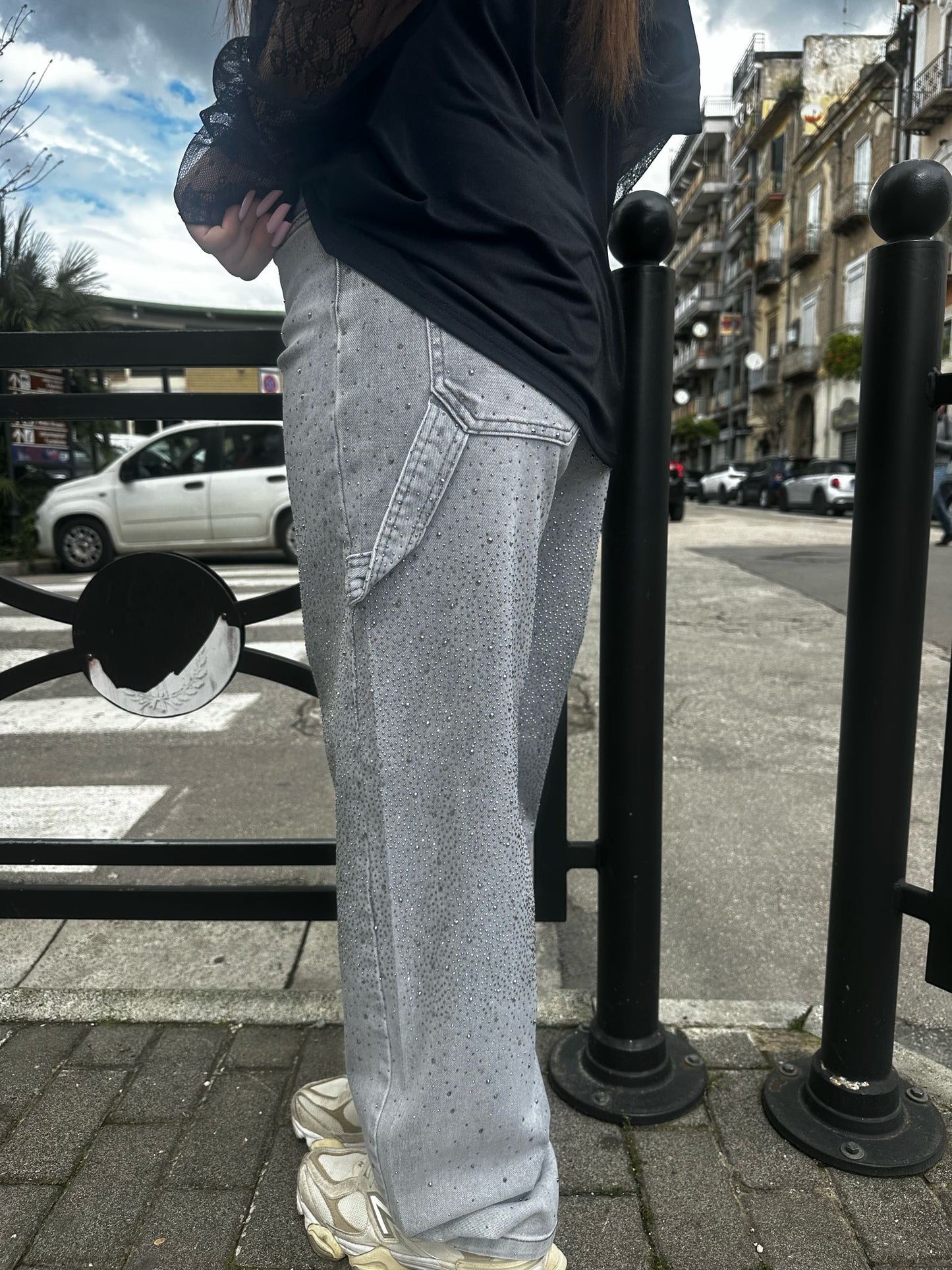 Jeans carpenter shine grigio chiaro