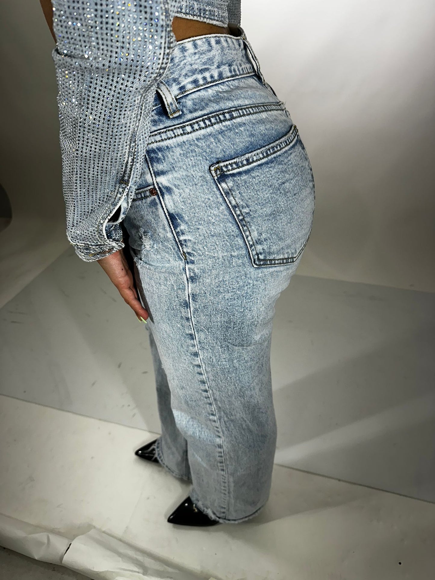 Jeans wide leg denim