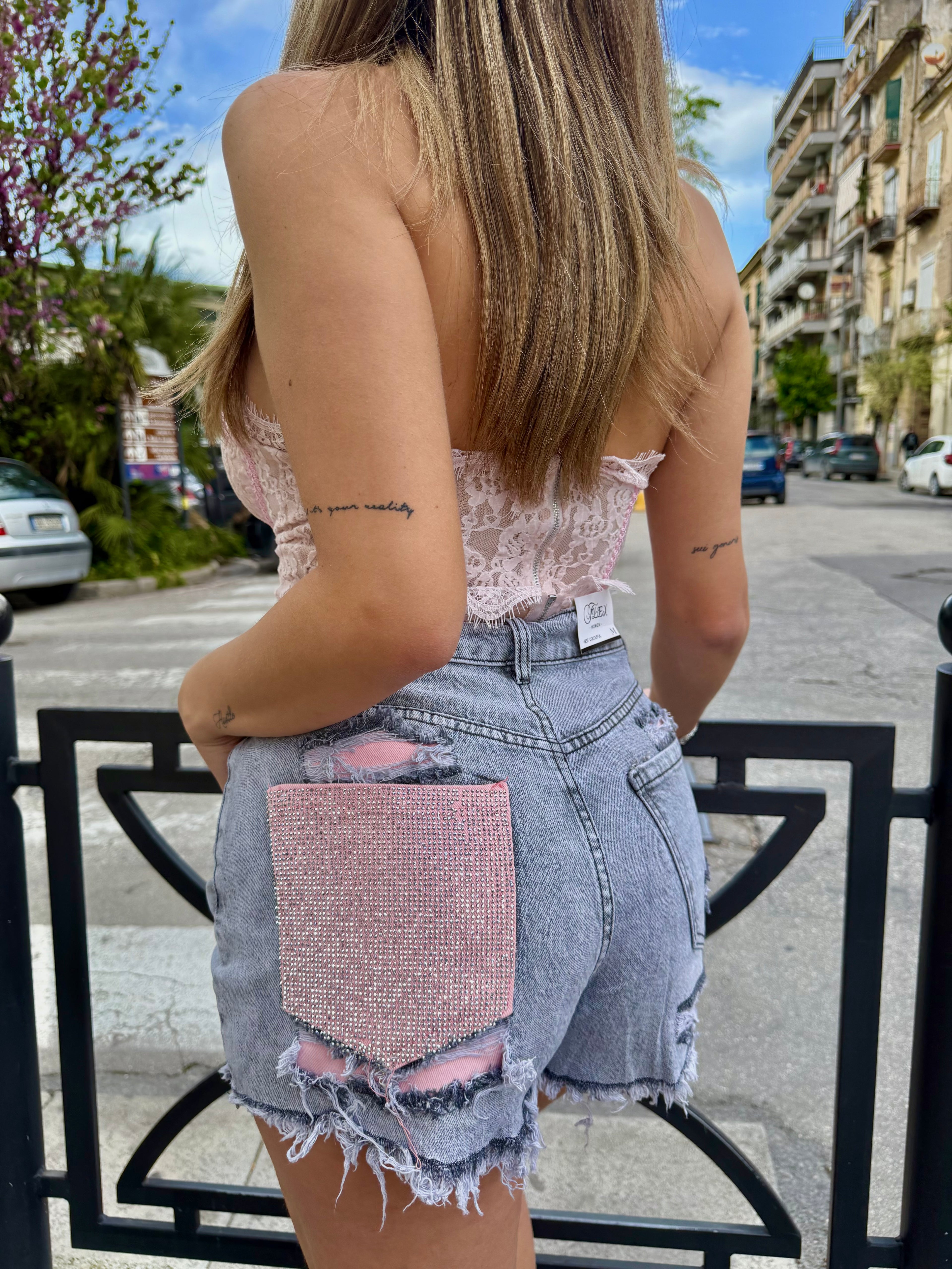 Short Barbie Shine Grigio
