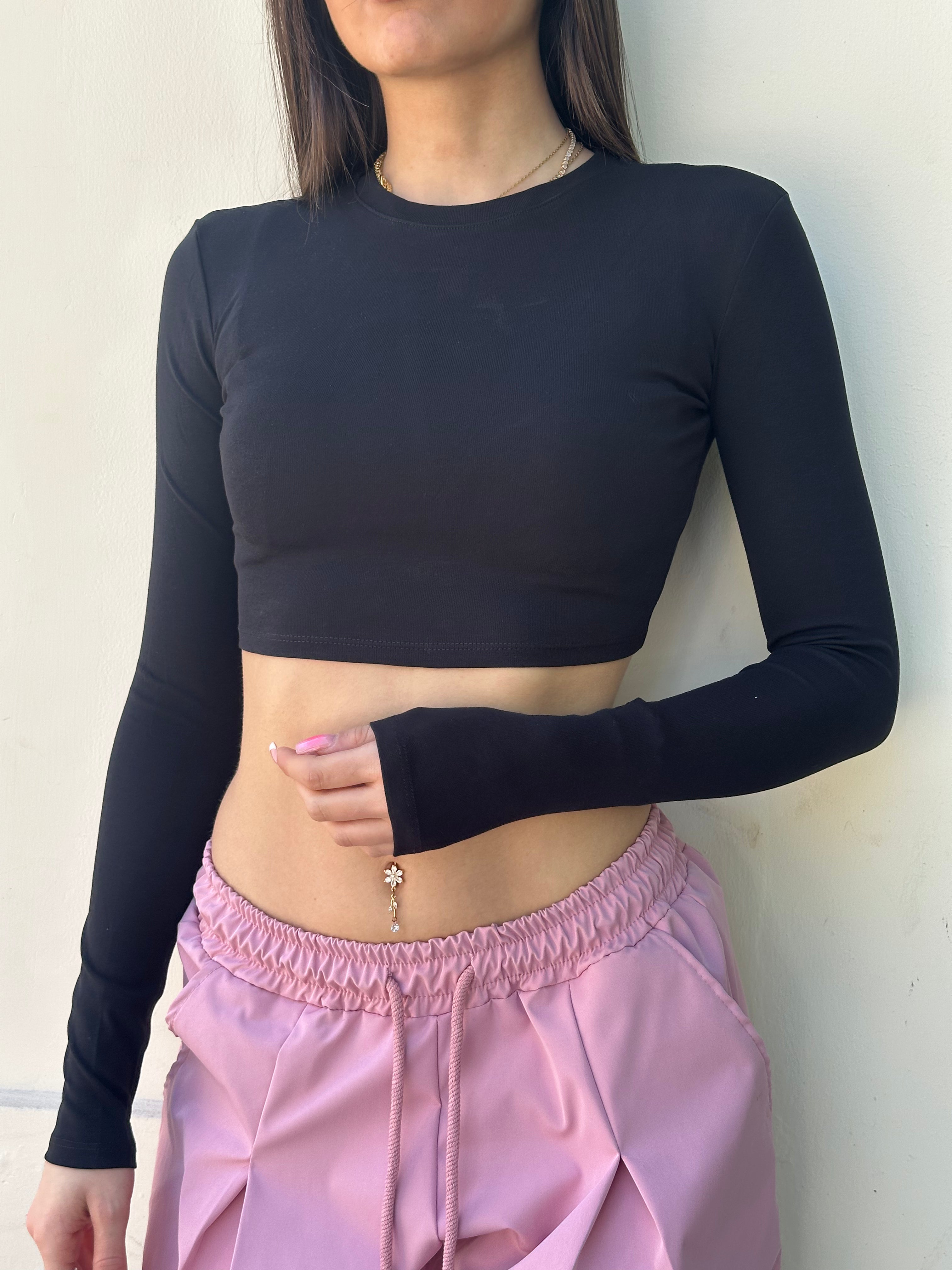 Maglia Manica Lunga Crop Lumina