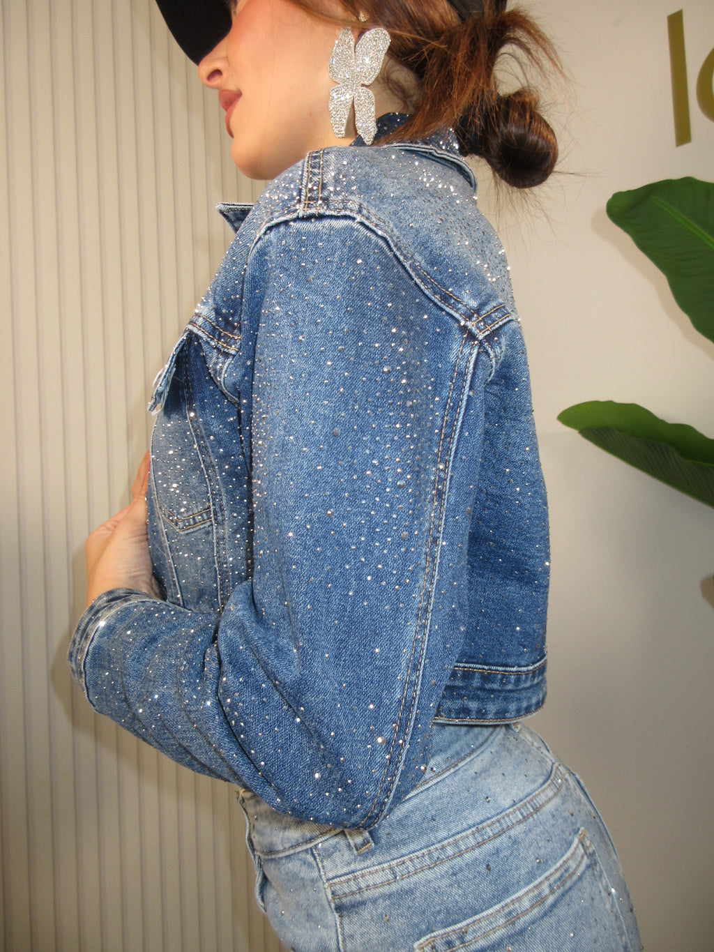 Giubbino denim shine