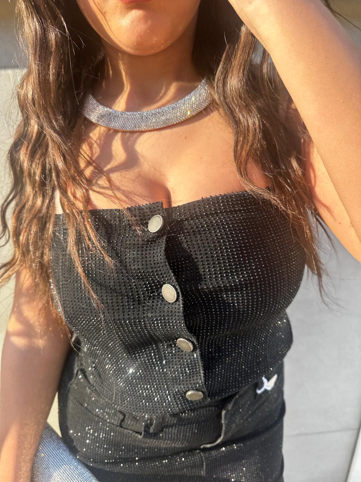 Top nero glitter