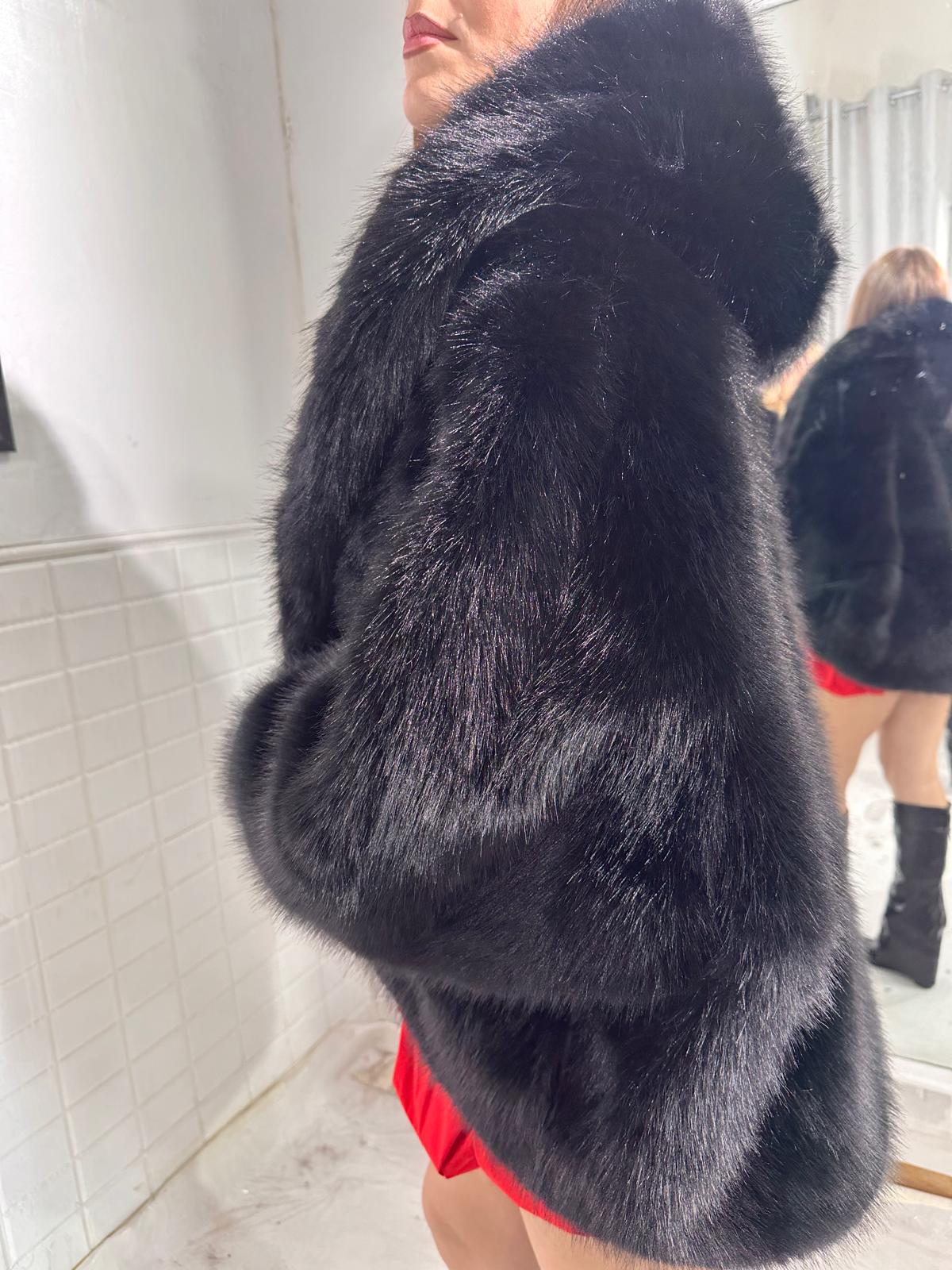 Pelliccia Ecofur nera