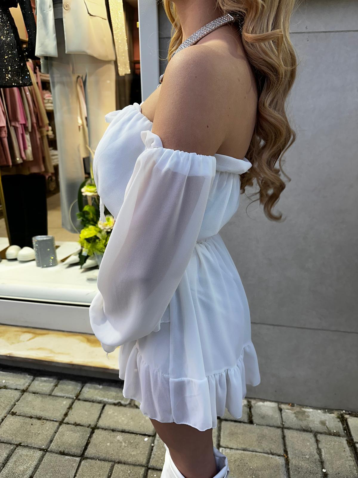 Tutina con volant bianca