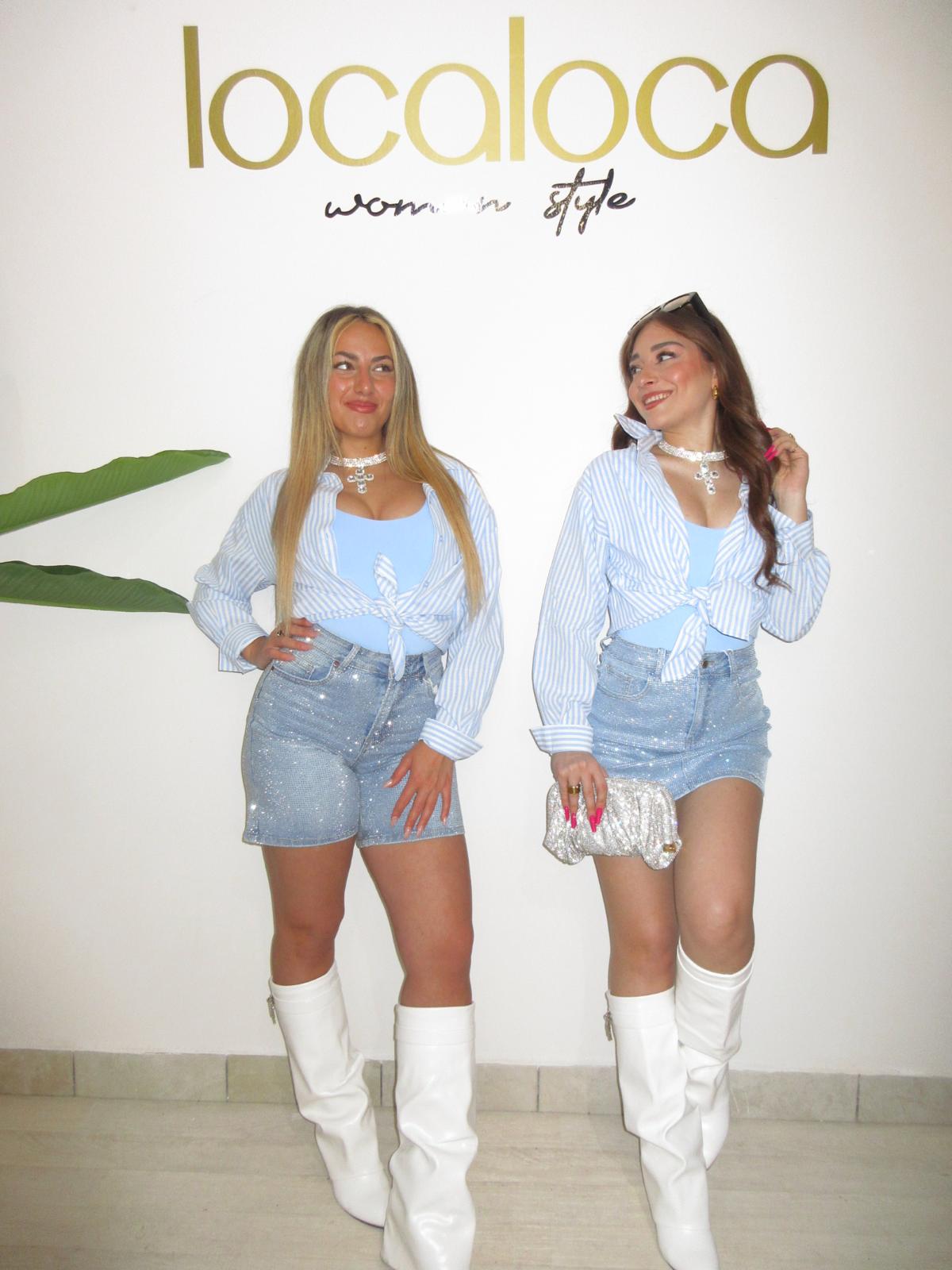 Bermuda denim glitter