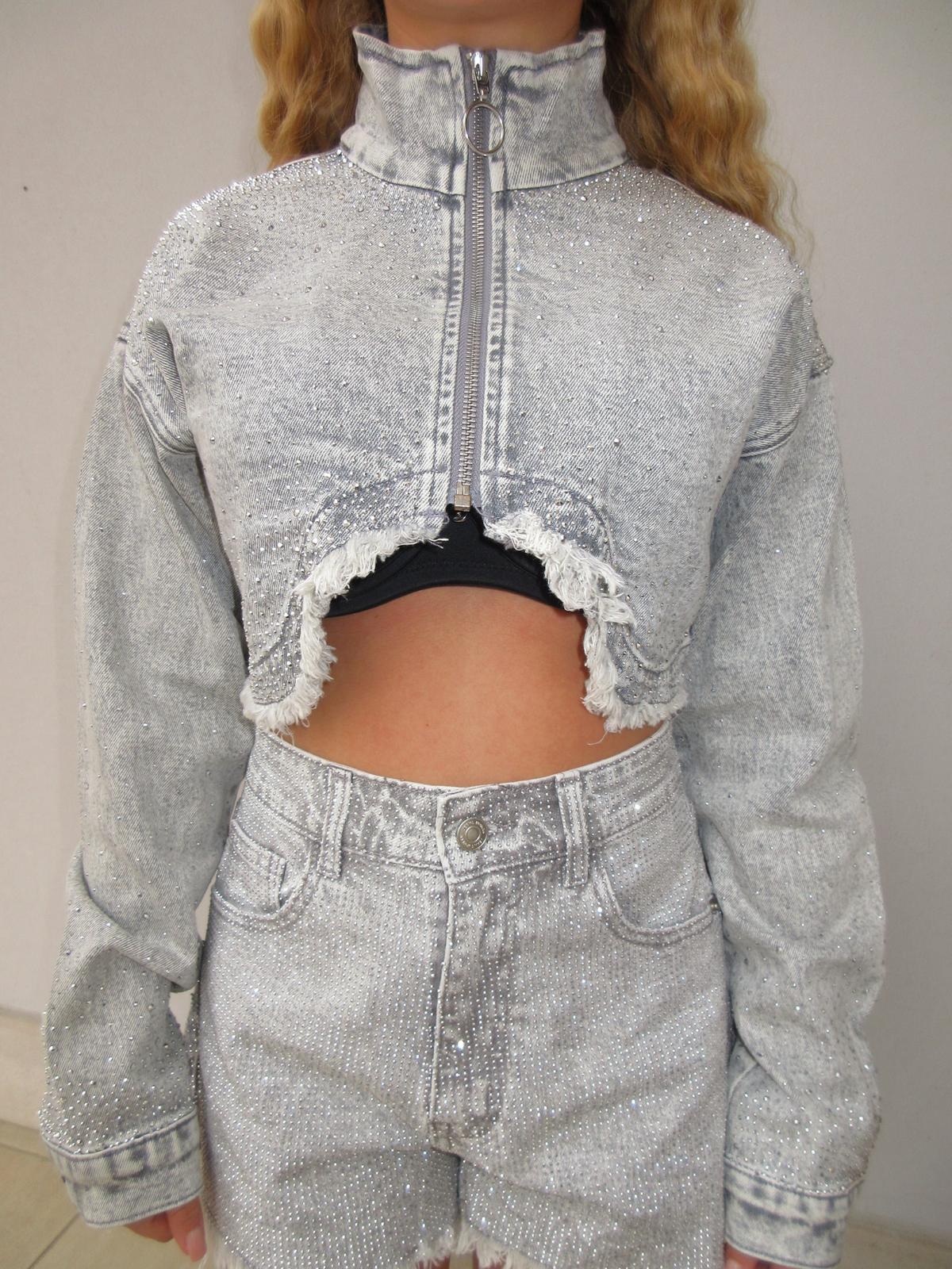 Short grigio glitterato