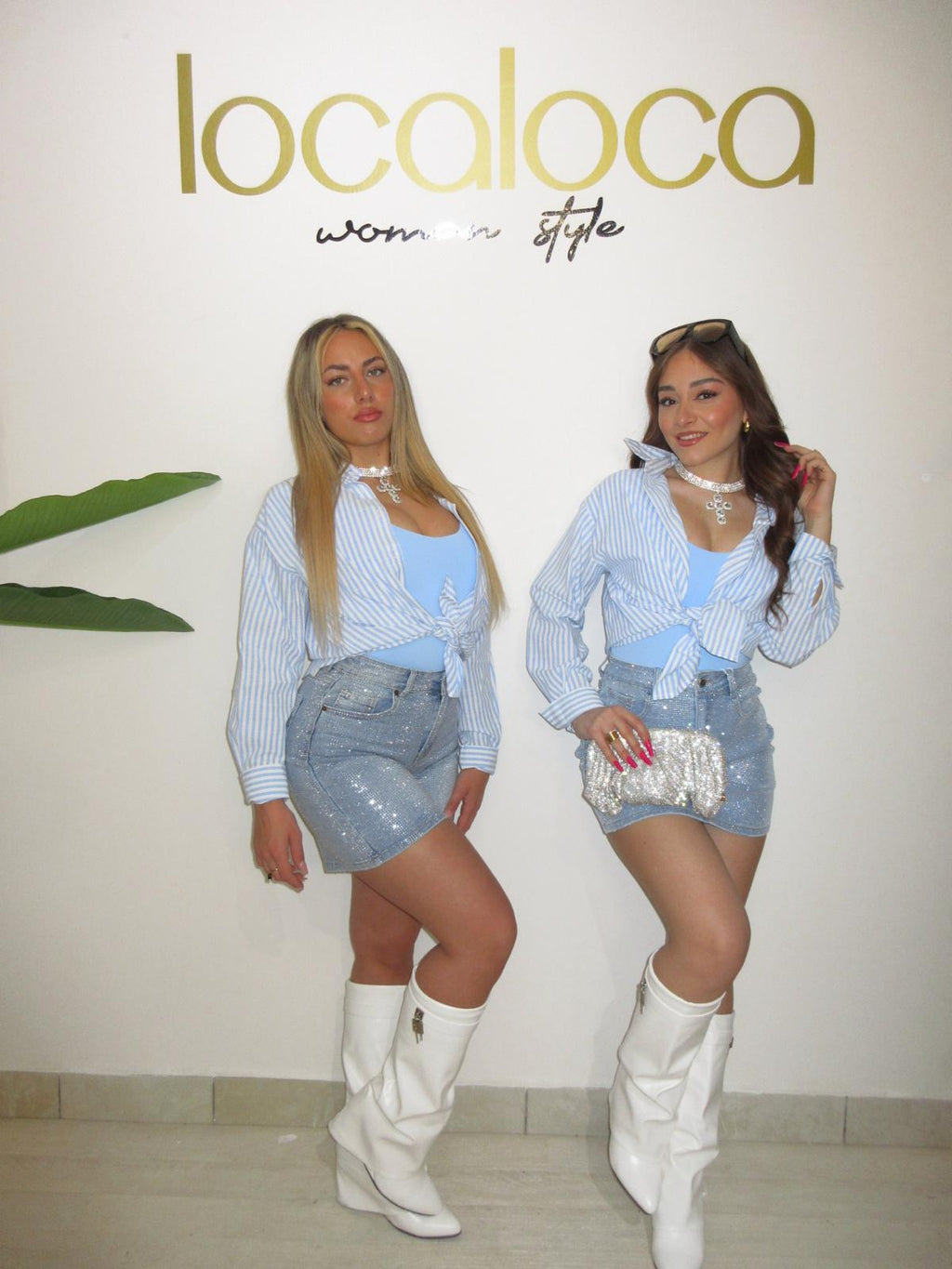 Bermuda denim glitter