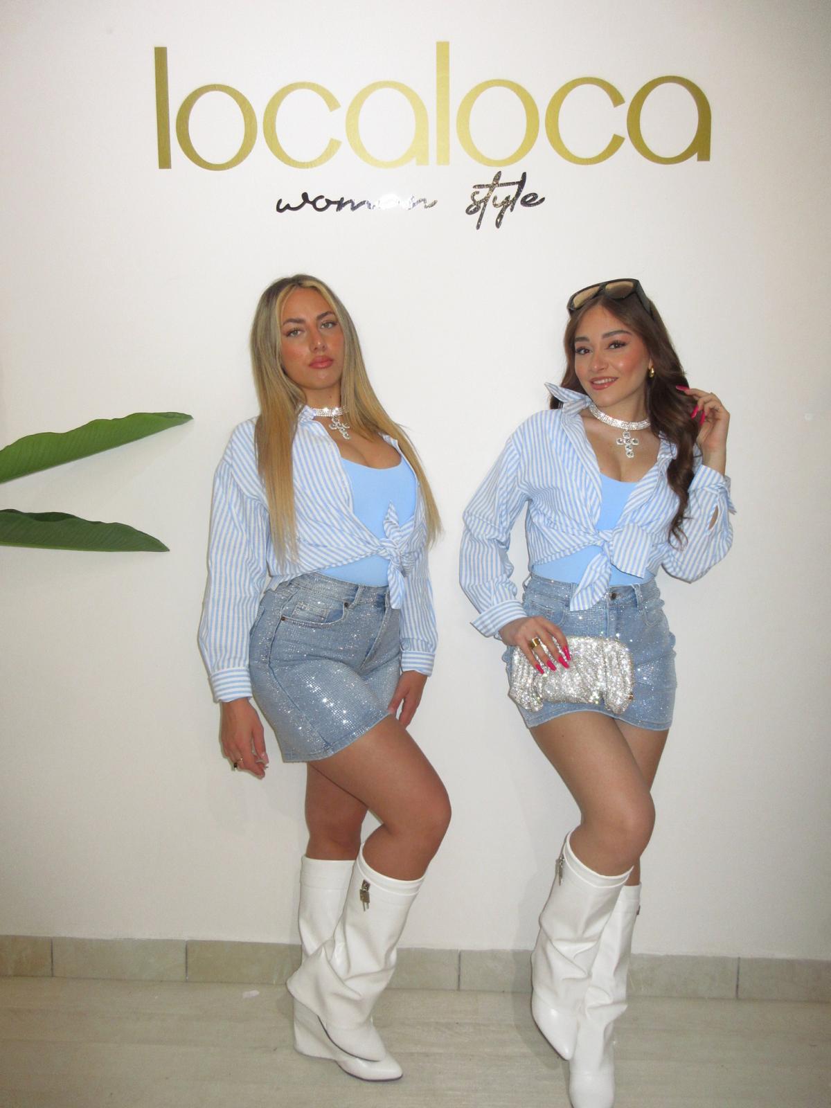 Bermuda denim glitter