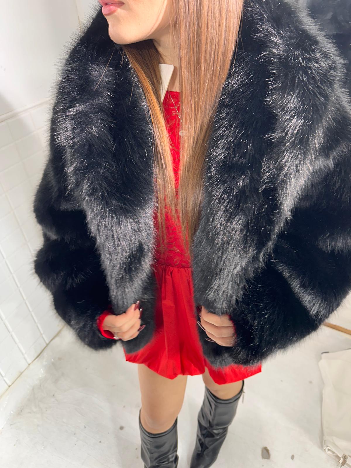 Pelliccia Ecofur nera